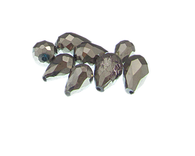 (image for) 16 x 12mm Vintage Silver Electroplated Drop Glass Bead, 8 beads - Click Image to Close