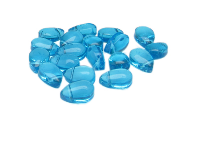 12 x 8mm Turquoise Pressed Glass Teardrop Bead, 14 beads