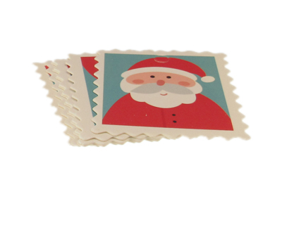 1.5 x 2" Christmas Santa Gift Tag with hole, 6 tags