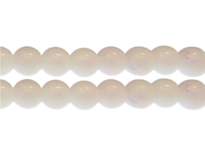 12mm Lilac/White Marble-Style Glass Bead, approx. 18 beads
