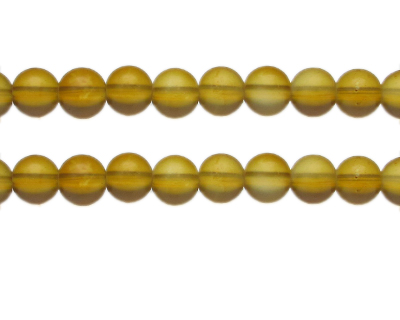 10mm Gold Semi-Matte Glass Bead, approx. 17 beads