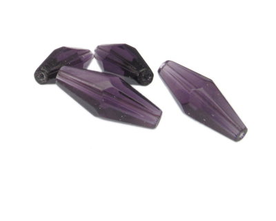 30 x 12mm Purple Glass Bicone Bead, 4 beads
