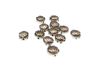 (image for) 8mm Silver Flower Metal Spacer Bead, approx. 12 beads