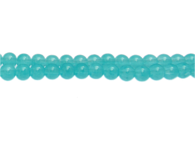 6mm Sea Aqua Jade-Style Glass Bead, approx. 77 beads