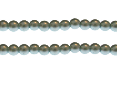 8mm Soft Teal Glass Pearl Bead, approx. 54 beads