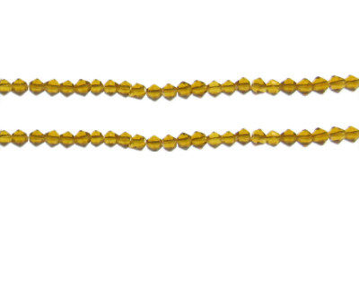4mm Golden Brown Bicone Glass Bead, 2 x 12" strings