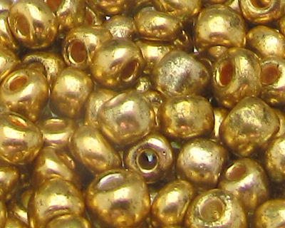 (image for) 6/0 Shiny Gold Metallic Glass Seed Bead, 1oz. Bag - Click Image to Close