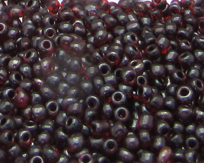 11/0 Dark Red Transparent Glass Seed Bead, 1oz. Bag