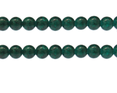 10mm Emerald Crackle Glass Bead, approx. 21 beads