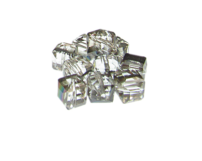 (image for) 10mm Silver Cube Glass Bead, 8 beads - Click Image to Close
