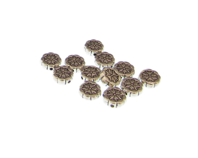 (image for) 6mm Silver Flower Metal Spacer Bead, approx. 12 beads