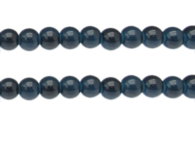 10mm Petrol Jade-Style Glass Bead, approx. 21 beads