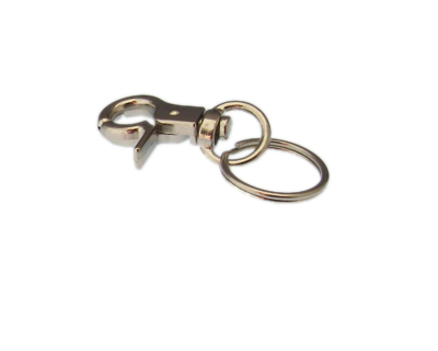 32 x 20mm Silver Metal Keychain w/ Ring