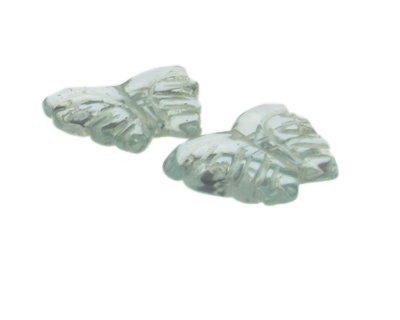 (image for) 34 x 24mm Very Pale Blue Quartz Butterfly Pendant, 2 beads