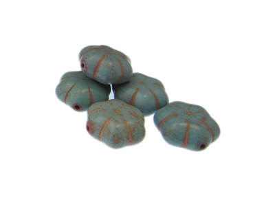 18mm Turquoise Flower, 6 beads