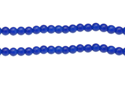 6mm Lapis Jade-Style Glass Bead, approx. 76 beads