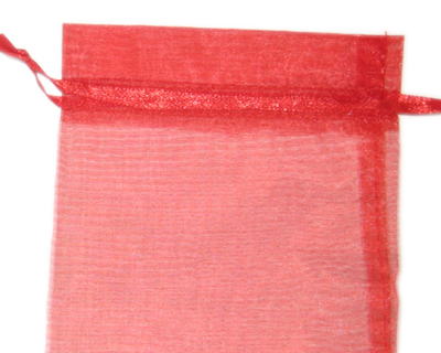 3.5 x 4.75" Red Organza Gift Bag - 3 bags