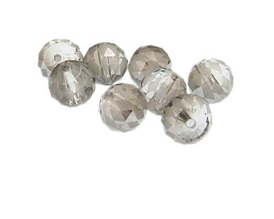 12mm Light Silver Faceted Glass Bead, 8 beads