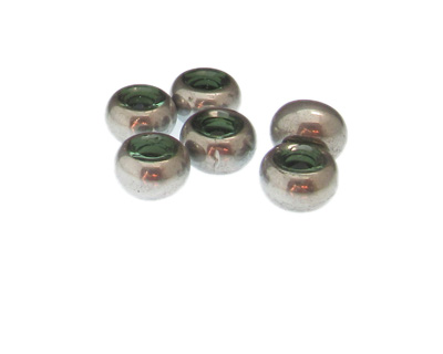 (image for) 14mm Silver Electroplated Glass Bead, 6 beads, large hole