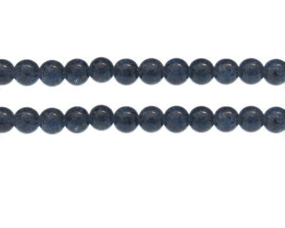8mm Dark Midnight Crackle Glass Bead, approx. 55 beads