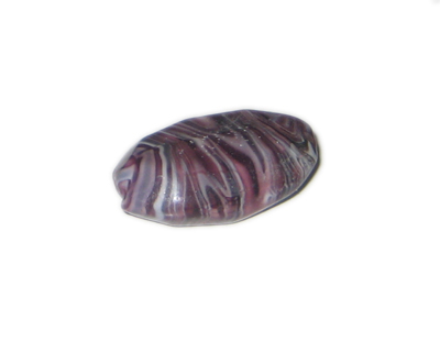 38 x 24mm Purple Pattern Oval Lampwork Glass Bead 38 x 24mm Purple Pattern Oval Lampwork Glass Bead