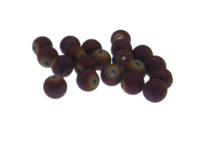 (image for) Approx. 1oz. x 8mm Purple Druzy-Style Glass Bead