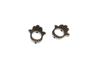 (image for) 20 x 16mm Hamsa Silver Metal Bead Frame, 2 frames - Click Image to Close