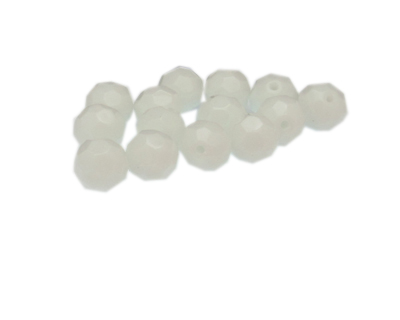 Approx. 1oz. x 10mm White Faceted Glass Bead