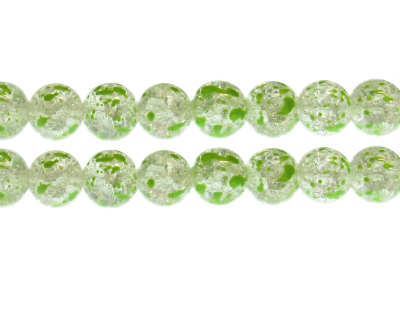 12mm Zinnia Crackle Spray Glass Bead, approx. 18 beads
