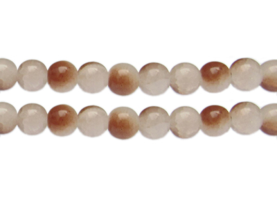 (image for) 10mm Brown/Gray Duo-Style Glass Bead, approx. 16 beads