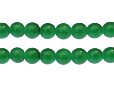 12mm Emerald Jade-Style Glass Bead, approx. 18 beads