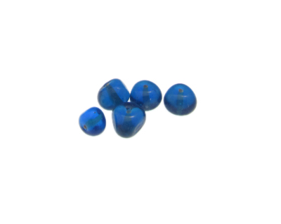8mm Deep Turquoise Pebble Lampwork Glass Bead, 5 beads 8mm Deep Turquoise Pebble Lampwork Glass Bead, 5 beads