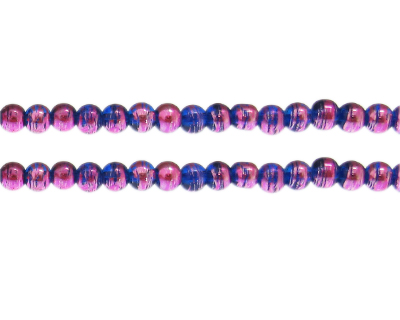 6mm Calm Waters Abstract Glass Bead, approx. 48 beads