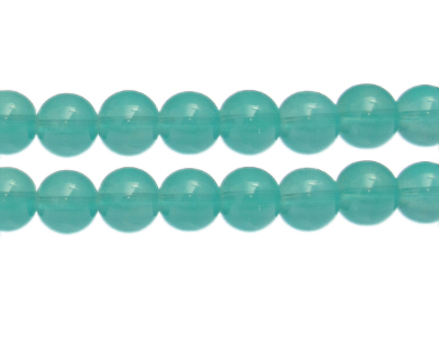 12mm Sea Aqua Jade-Style Glass Bead, approx. 17 beads