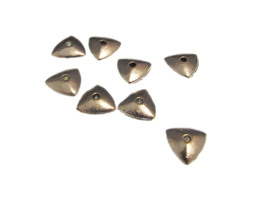 10mm Triangle Silver Metal Spacer Bead, 8 beads