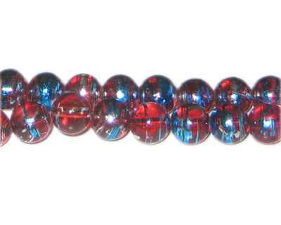 (image for) 10mm Stars n Stripes Abstract Glass Bead, approx. 16 beads