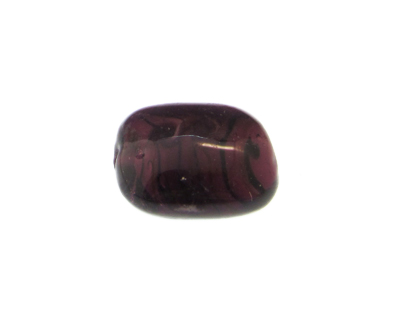 30 x 24mm Deep Plum Pattern Lampwork Glass Bead