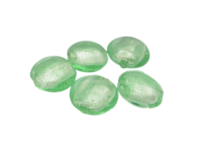 20mm Pale Green Lampwork Glass Bead, 5 beads