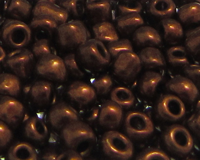 6/0 Copper Metallic Glass Seed Beads, 1oz. bag