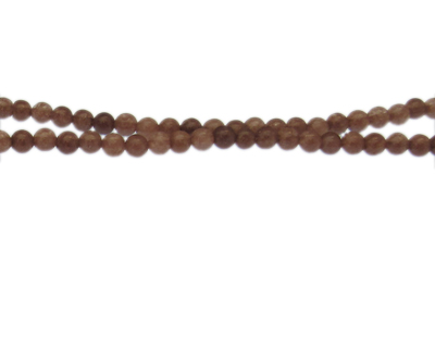 4mm Brown Cat's Eye Glass Bead, 15" string