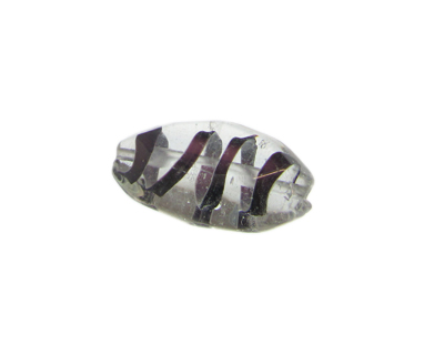 36 x 24mm Black Candy Stripe Oval Lampwork Glass Bead 36 x 24mm Black Candy Stripe Oval Lampwork Glass Bead
