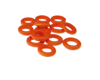 16mm Orange Dyed Coconut Ring, 15 rings