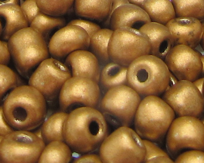 6/0 Deep Gold Metallic Glass Seed Bead, 1oz. Bag