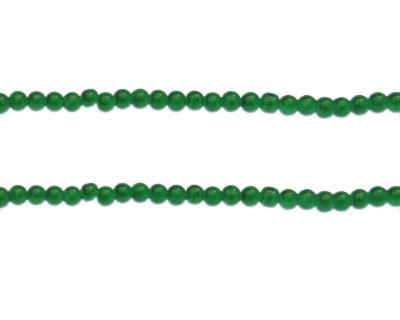 4mm Emerald Jade-Style Glass Bead, approx. 100 beads