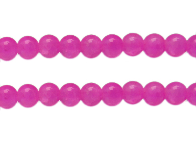 (image for) 10mm Hot Pink Gemstone-Style Glass Bead, approx. 17 beads