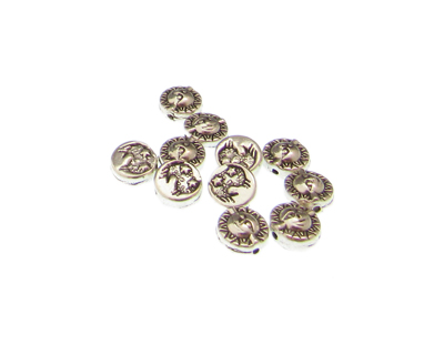 (image for) 8mm Silver Sun Metal Spacer Bead, approx. 12 beads