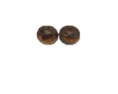 16 x 12mm Tiger's Eye Gemstone Rondelle Bead, 2 beads