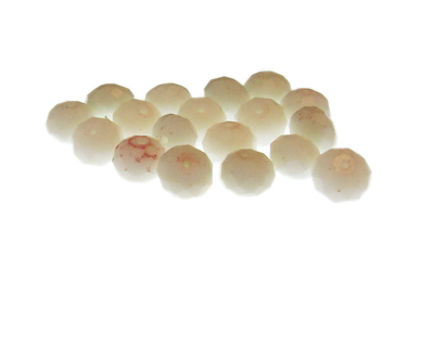 Approx. 1oz. x 10x8mm White Faceted Oval Glass Bead