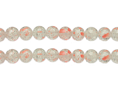 (image for) 10mm Marigold Crackle Spray Glass Bead, approx. 22 beads