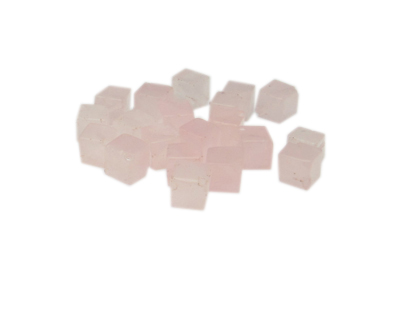 6mm Rose Quartz Cube Gemstone Bead, 30 beads